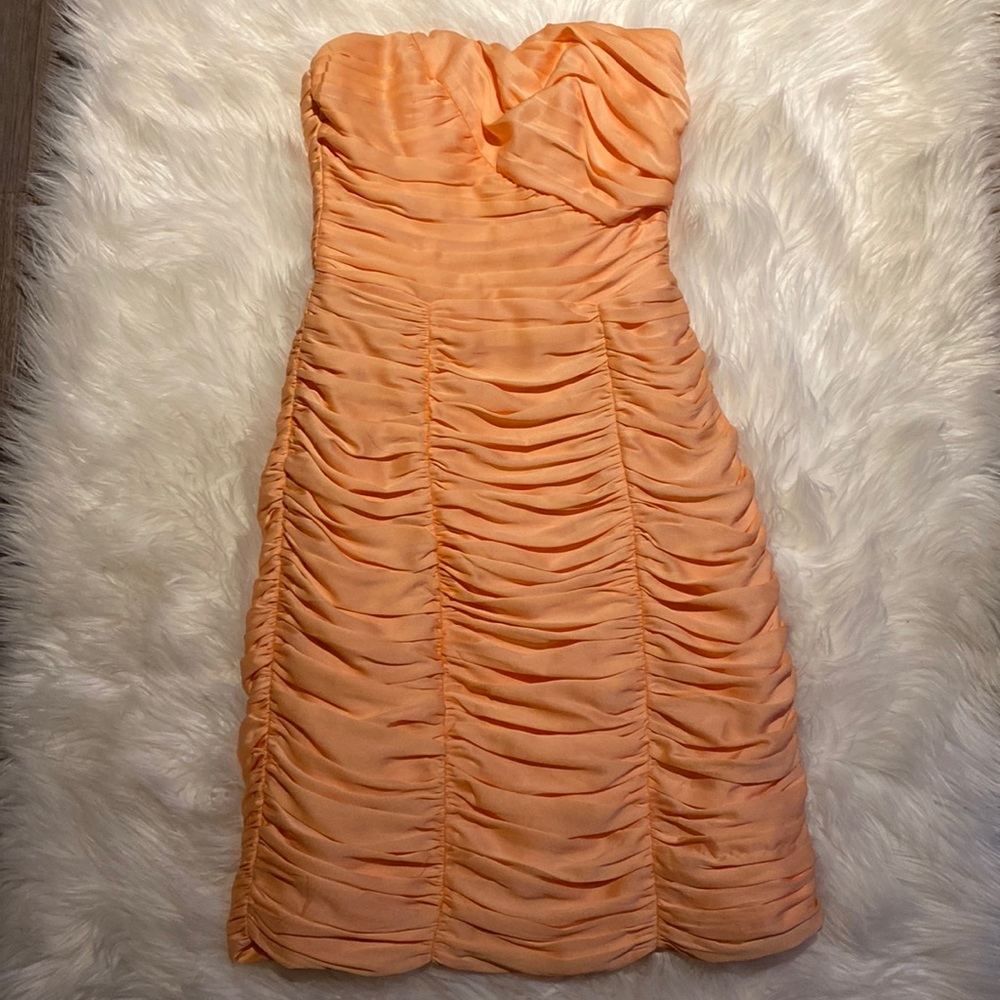 H&M strapless womens dress with boning size 4, orange